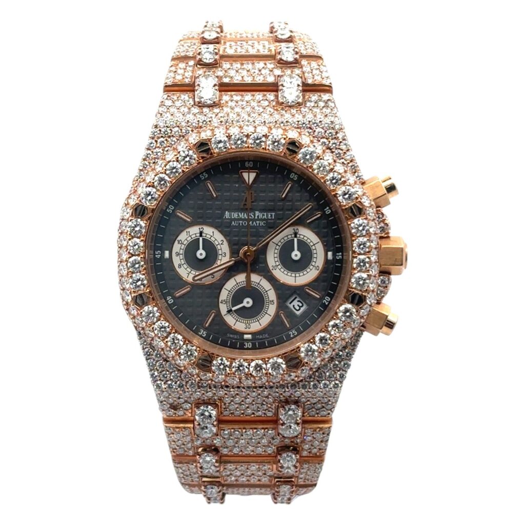 Audemars Piguet Royal Oak Chronograph 26320OR Rose Gold Grey Dial - Front View by Audemars Piguet