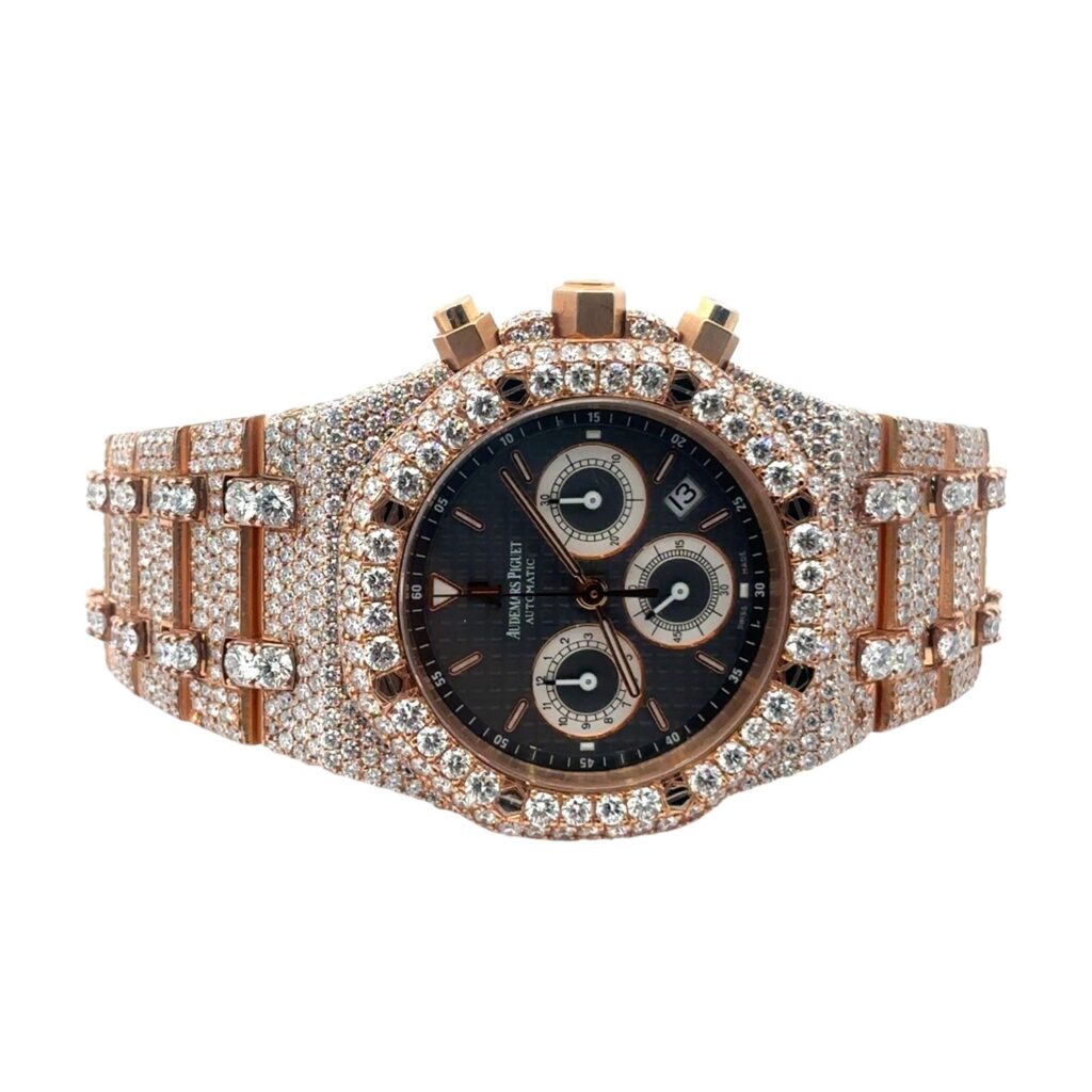 Audemars Piguet Royal Oak Chronograph 26320OR Rose Gold Grey Dial - Angle View by Audemars Piguet