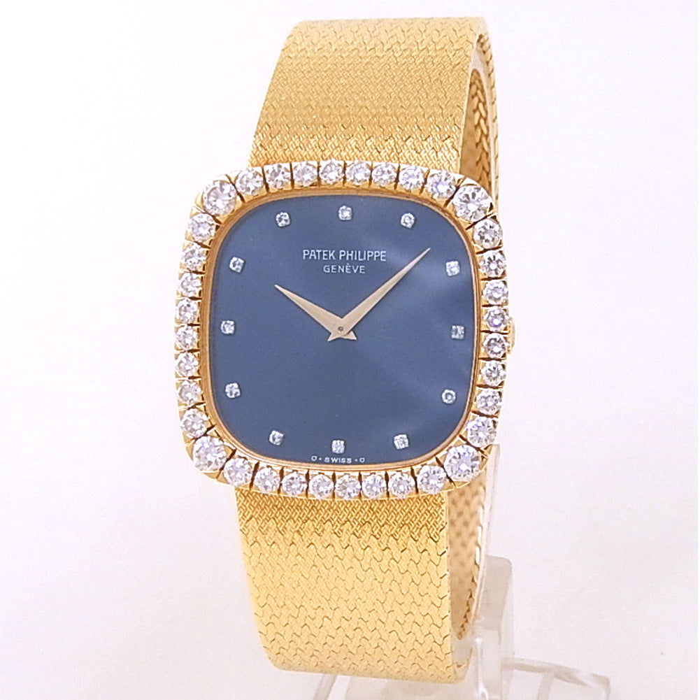 Patek Philippe Vintage 3616/2 18k Yellow Gold Blue Diamond Dial