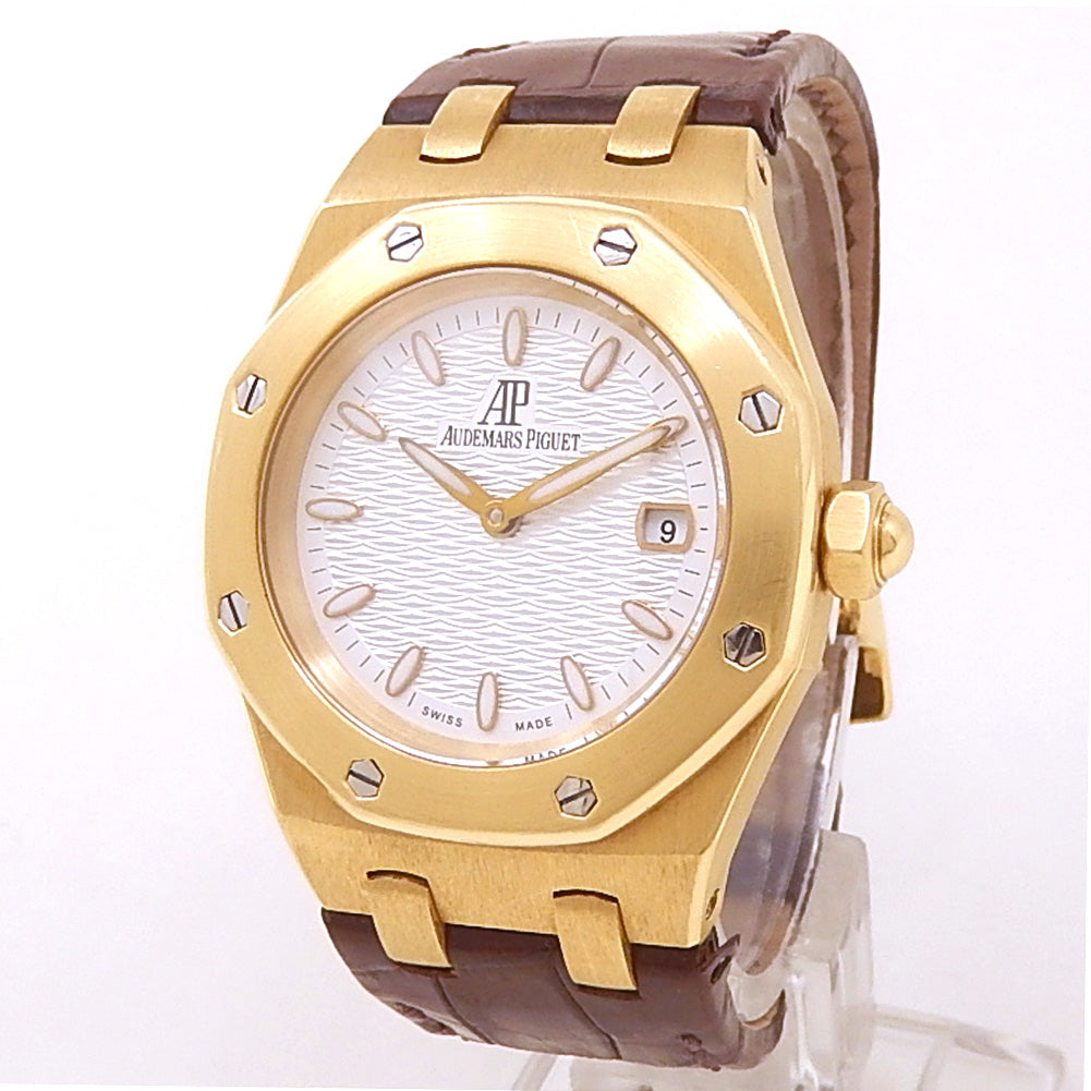 Audemars Piguet Royal Oak 67600BA 18k Yellow Gold Silver Dial - Front View by Audemars Piguet