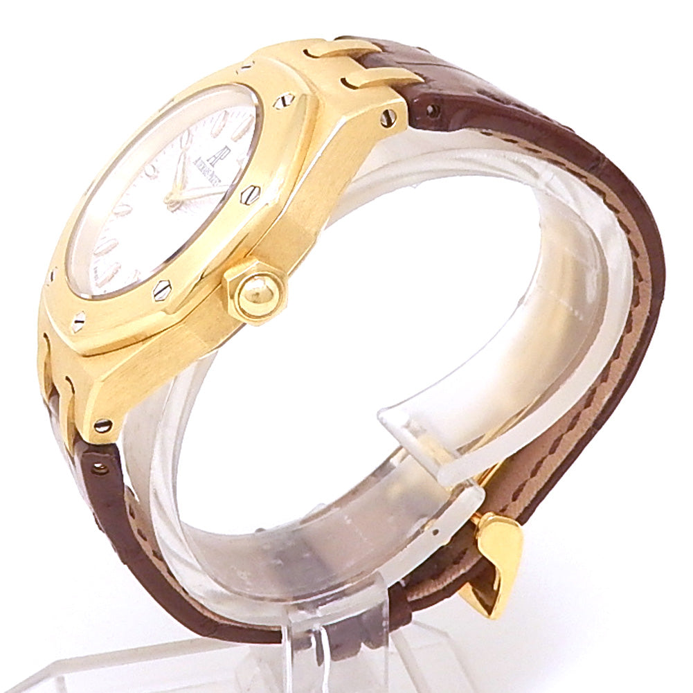 Audemars Piguet Royal Oak 67600BA 18k Yellow Gold Silver Dial - Angle View by Audemars Piguet