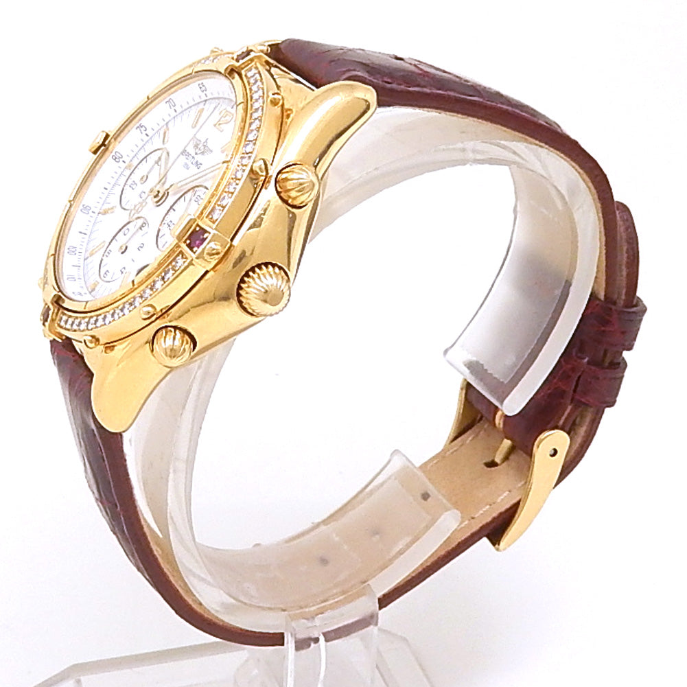 Breitling Chrono Cockpit K30012 18k Yellow Gold White Dial - Angle View by Breitling