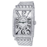 Franck Muller Long Island 950 QZ D 18k White Gold Silver Dial - Front View by Franck Muller