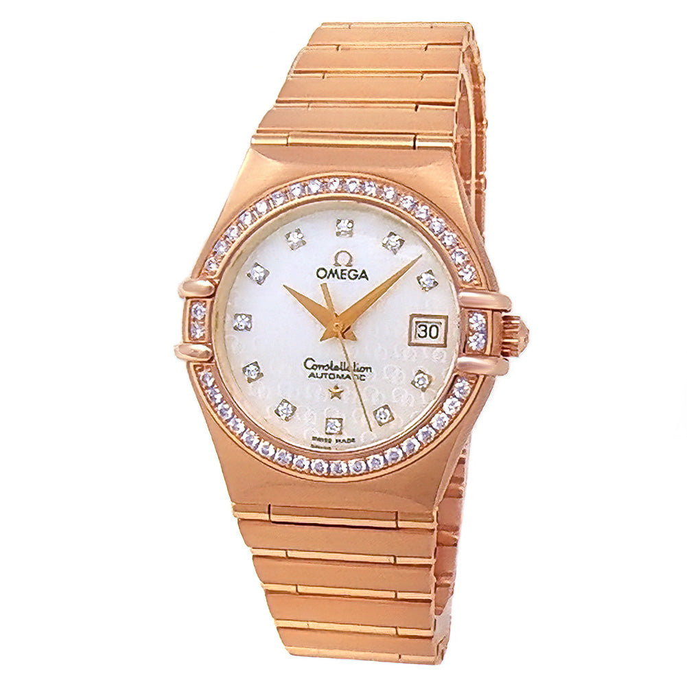 Omega Constellation 18k Rose Gold Mother of Pearl Diamond Dial