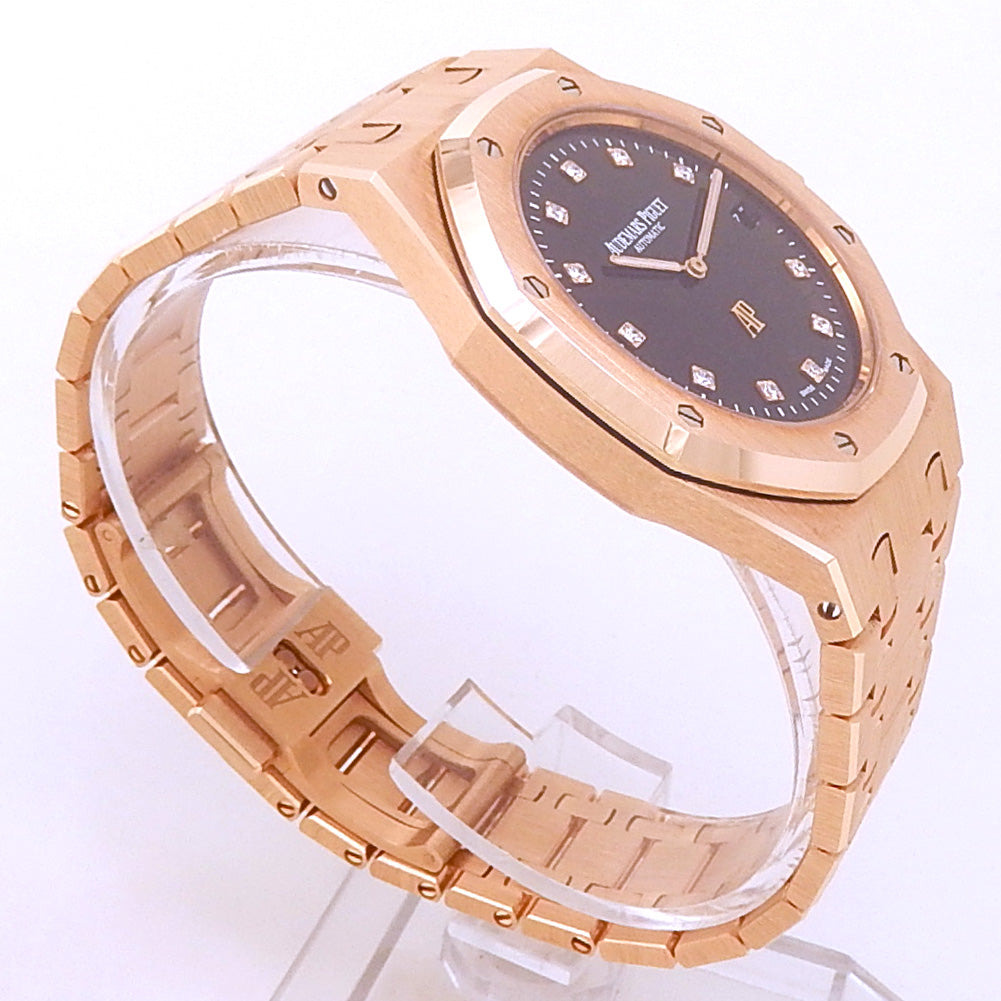 Audemars Piguet Royal Oak Jumbo Extra-Thin 15207OR.OO.1240OR.01 Rose Gold Black Dial 3 Audemars Piguet Royal Oak Jumbo Extra-Thin 15207OR.OO.1240OR.01 Rose Gold Black Dial - Side View by Audemars Piguet