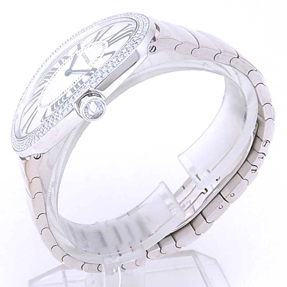 Cartier Baignoire Large WB520010 18k White Gold Silver Dial - Angle View by Cartier