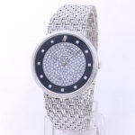 Audemars Piguet Vintage 56301BC 18k White Gold Black Diamond Pave Dial - Front View by Audemars Piguet