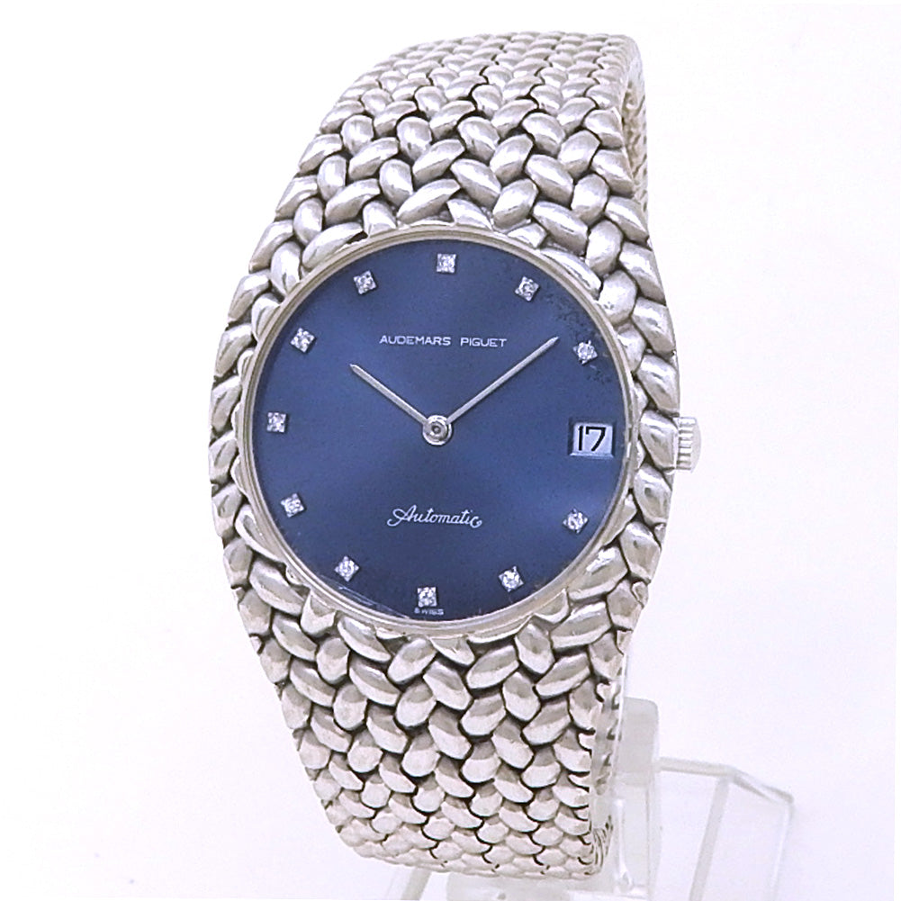 Audemars Piguet Cobra 18k White Gold Blue Diamond Dial - Front View by Audemars Piguet