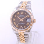 Rolex Datejust 31 178341 18k Everose Gold Steel Brown Diamond Dial - Front View by Rolex