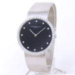 Audemars Piguet Vintage Ultra-Thin 18k White Gold Black Diamond Dial - Front View by Audemars Piguet