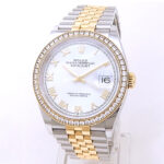 Rolex Datejust 126283RBR Yellow Gold Steel White Dial - Front View by Rolex