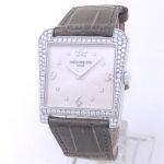 Patek Philippe Calatrava 4888G 18k White Gold Silver Diamond Dial - Front View by Patek Philippe