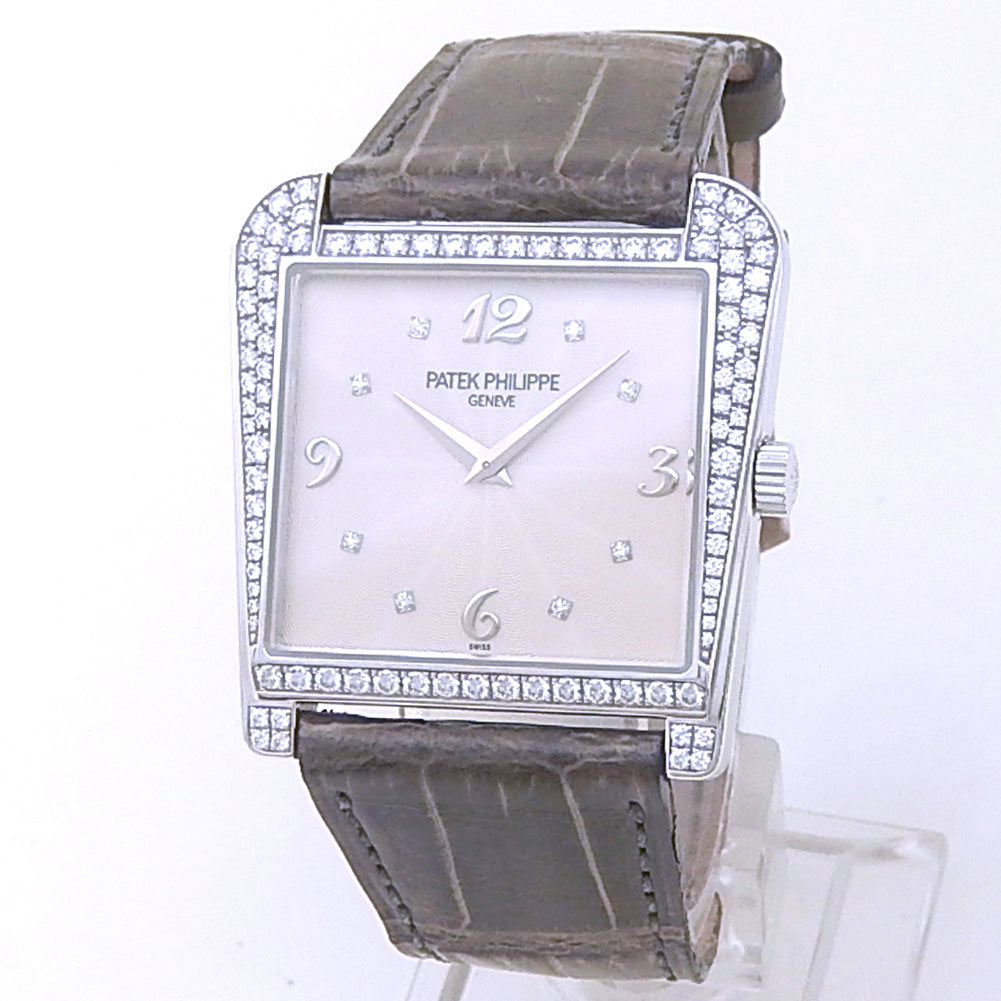 Patek Philippe Calatrava 4888G 18k White Gold Silver Diamond Dial