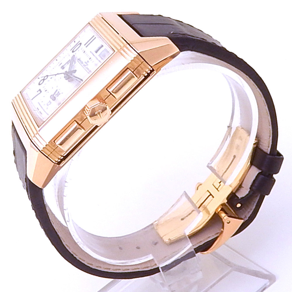 Jaeger-LeCoultre Reverso Squadra Chronograph GMT Q7012420 18k Rose Gold Silver Dial 3 Jaeger-LeCoultre Reverso Squadra Chronograph GMT Q7012420 18k Rose Gold Silver Dial - Side View by Jaeger-LeCoultre