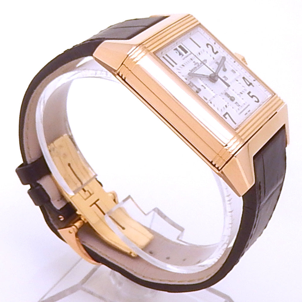 Jaeger-LeCoultre Reverso Squadra Chronograph GMT Q7012420 18k Rose Gold Silver Dial 4 Jaeger-LeCoultre Reverso Squadra Chronograph GMT Q7012420 18k Rose Gold Silver Dial - Case Back View by Jaeger-LeCoultre