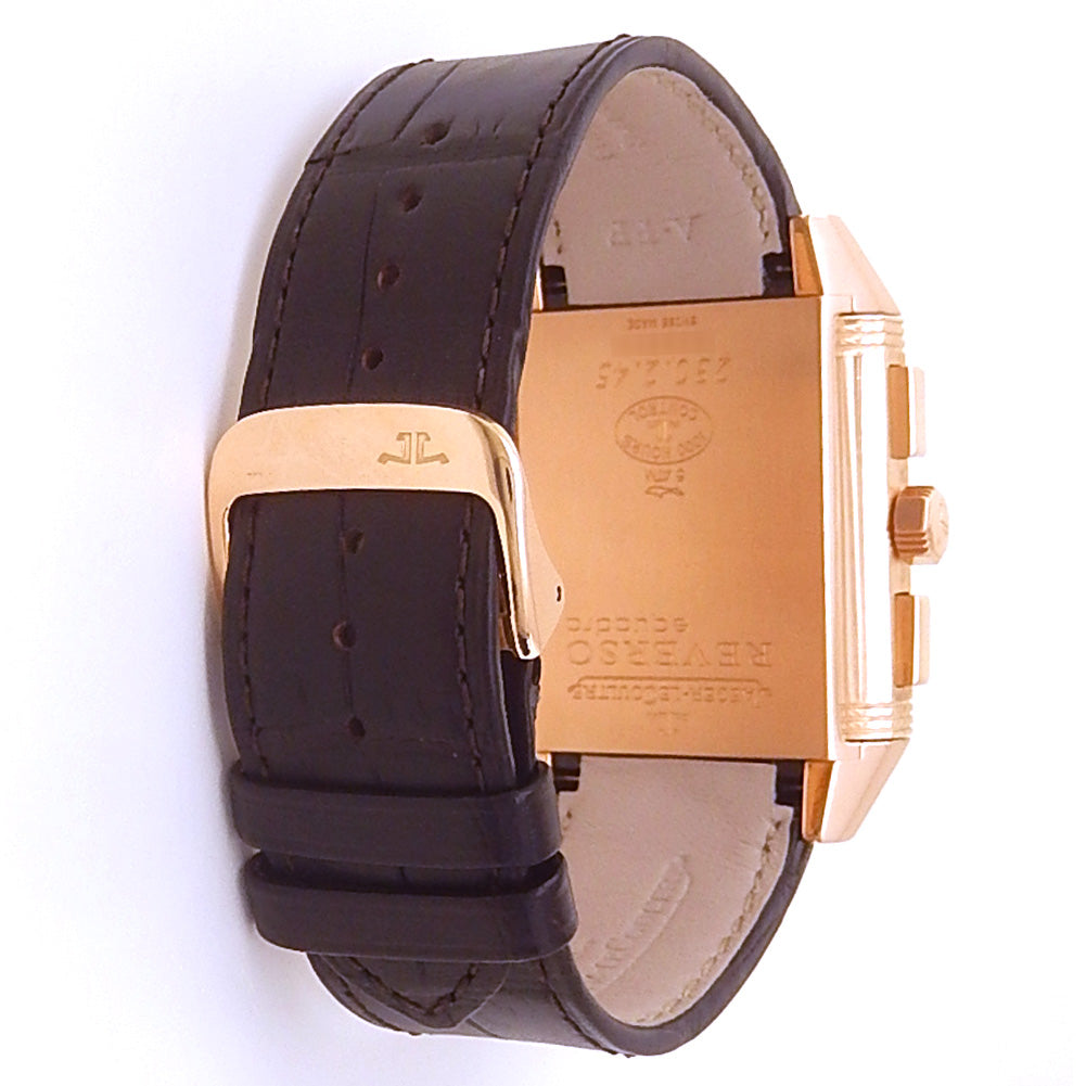 Jaeger-LeCoultre Reverso Squadra Chronograph GMT Q7012420 18k Rose Gold Silver Dial 5 Jaeger-LeCoultre Reverso Squadra Chronograph GMT Q7012420 18k Rose Gold Silver Dial - Wrist / Lifestyle View by Jaeger-LeCoultre