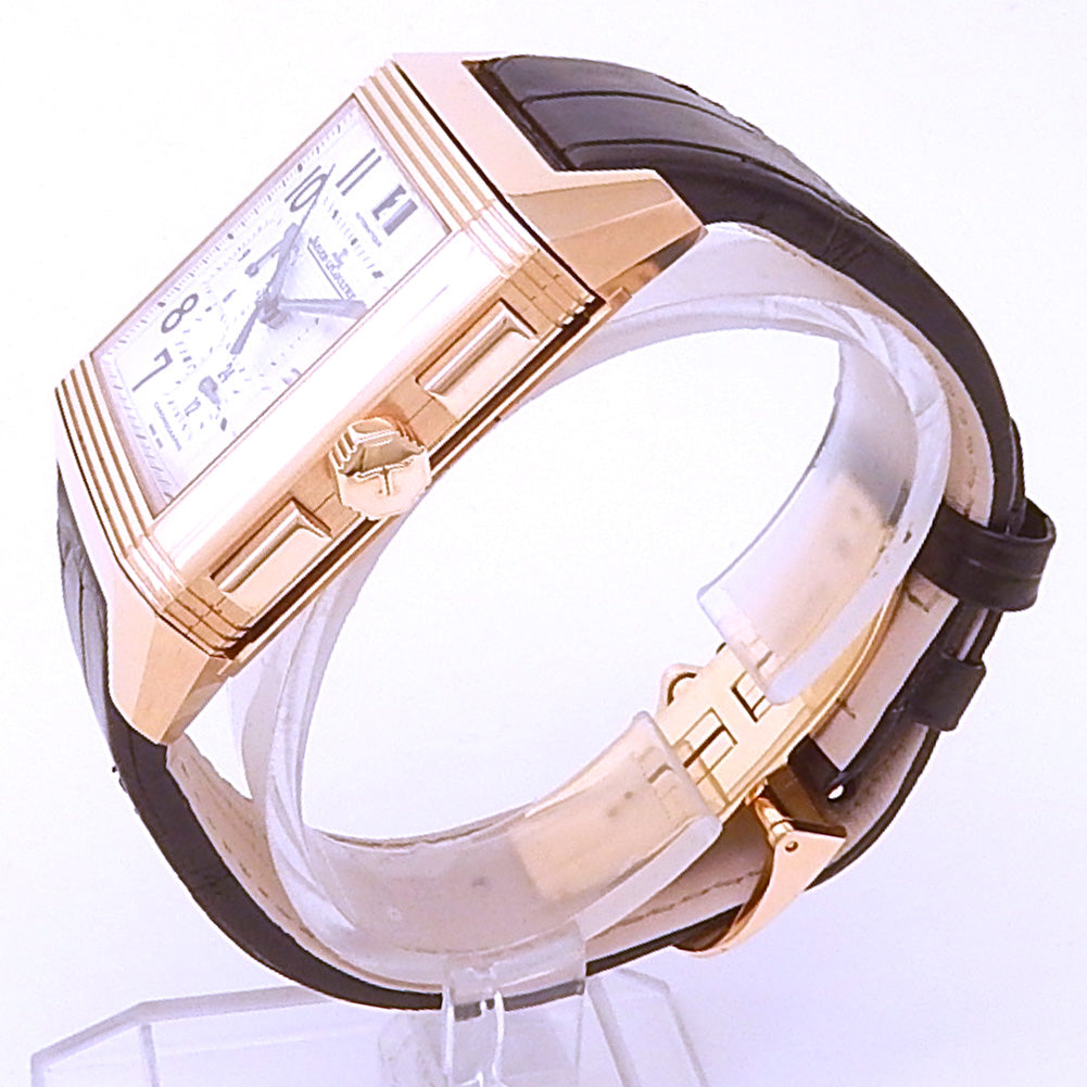 Jaeger-LeCoultre Reverso Squadra Chronograph GMT Q7012420 18k Rose Gold Silver Dial 3 Jaeger-LeCoultre Reverso Squadra Chronograph GMT Q7012420 18k Rose Gold Silver Dial - Side View by Jaeger-LeCoultre