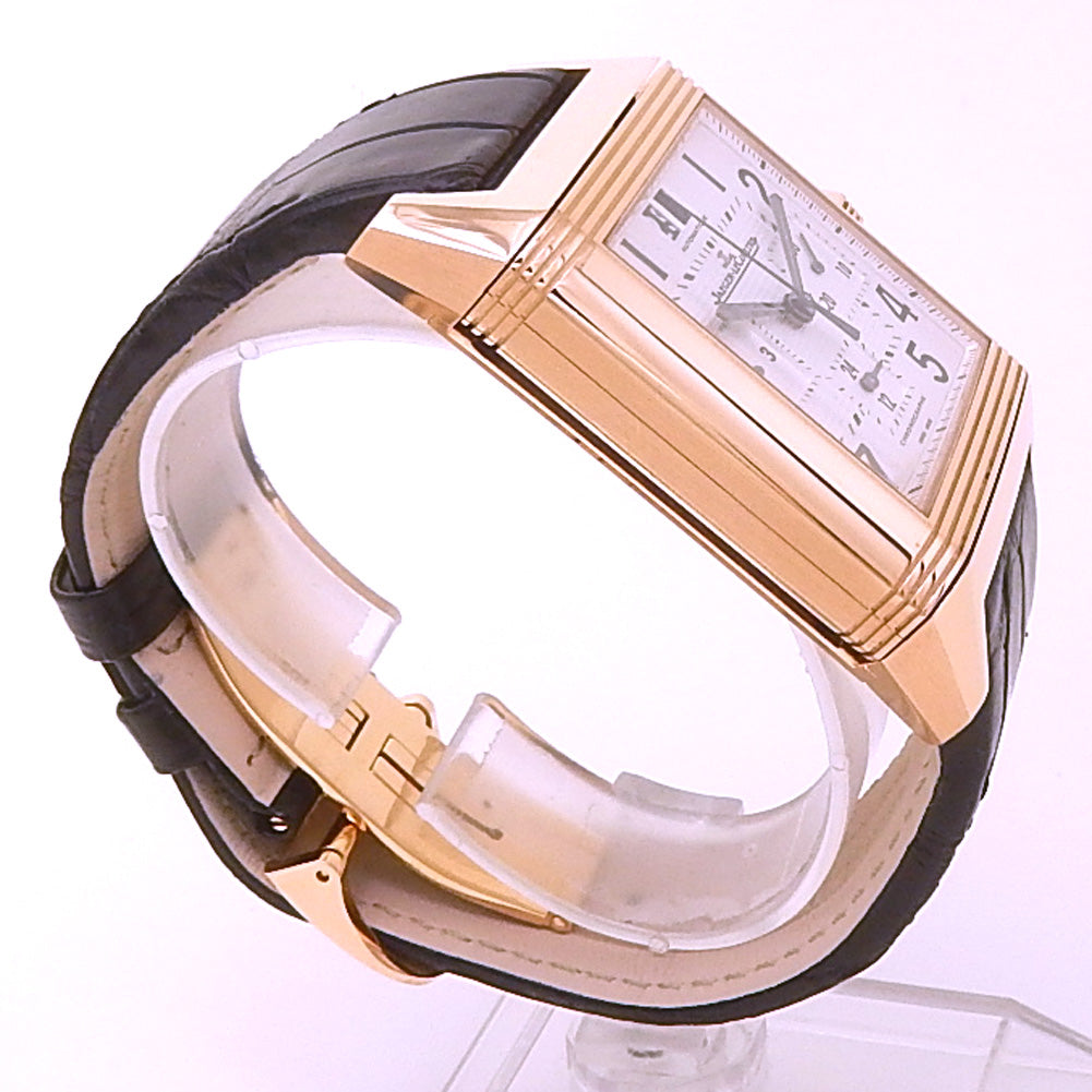 Jaeger-LeCoultre Reverso Squadra Chronograph GMT Q7012420 18k Rose Gold Silver Dial 4 Jaeger-LeCoultre Reverso Squadra Chronograph GMT Q7012420 18k Rose Gold Silver Dial - Case Back View by Jaeger-LeCoultre