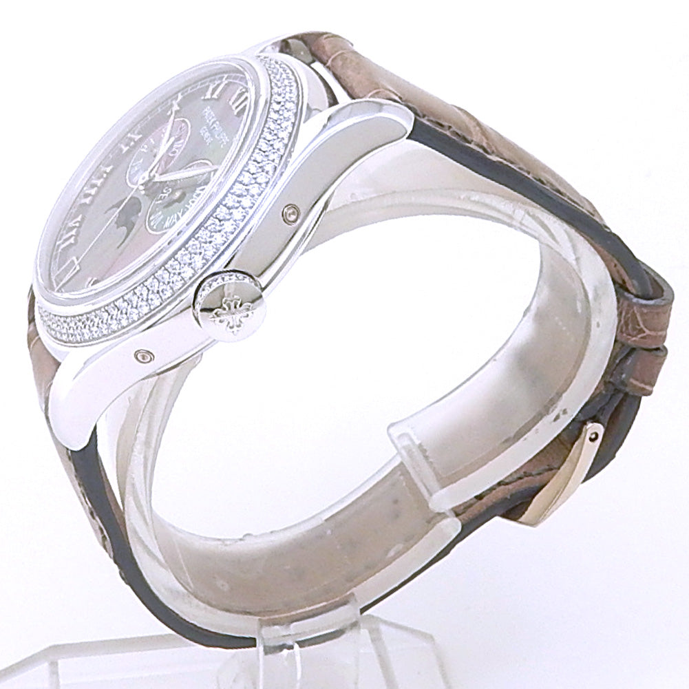 Patek Philippe Complications Annual Calendar 4936G-001 White Gold Dark Mother of Pearl Dial 2 Patek Philippe Complications Annual Calendar 4936G-001 White Gold Dark Mother of Pearl Dial - Angle View by Patek Philippe
