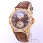 Patek Philippe Calatrava Travel Time 4934R-001 18k Rose Gold Brown Dial - Front View by Patek Philippe