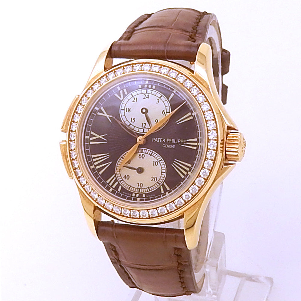 Patek Philippe Calatrava Travel Time 4934R-001 18k Rose Gold Brown Dial