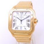 Cartier Santos de Cartier WGSA0029 18k Yellow Gold Silver Dial - Front View by Cartier