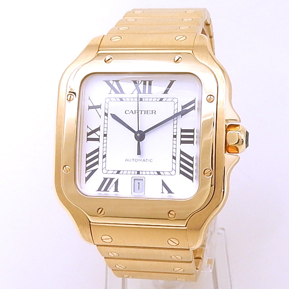 Cartier Santos de Cartier WGSA0029 18k Yellow Gold Silver Dial