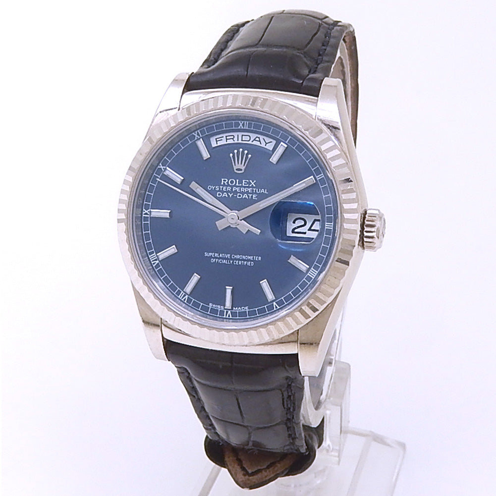 Rolex Day-Date 118139 18k White Gold Blue Dial