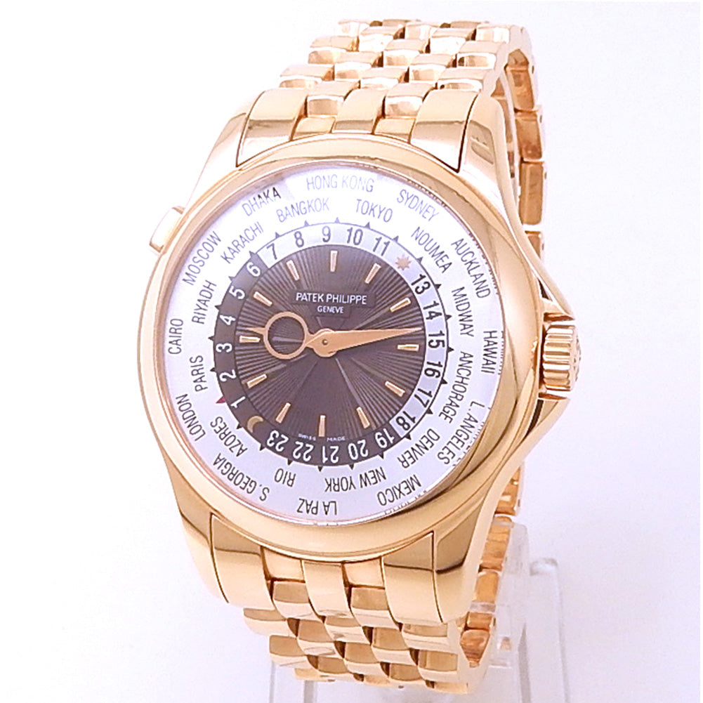 Patek Philippe Complications World Time 5130/1R-011 Rose Gold Brown & Silver Dial 1 Patek Philippe Complications World Time 5130/1R-011 Rose Gold Brown & Silver Dial - Front View by Patek Philippe