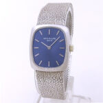 Patek Philippe Vintage Ellipse 4217 18k White Gold Blue Sunburst Sigma Dial - Front View by Patek Philippe