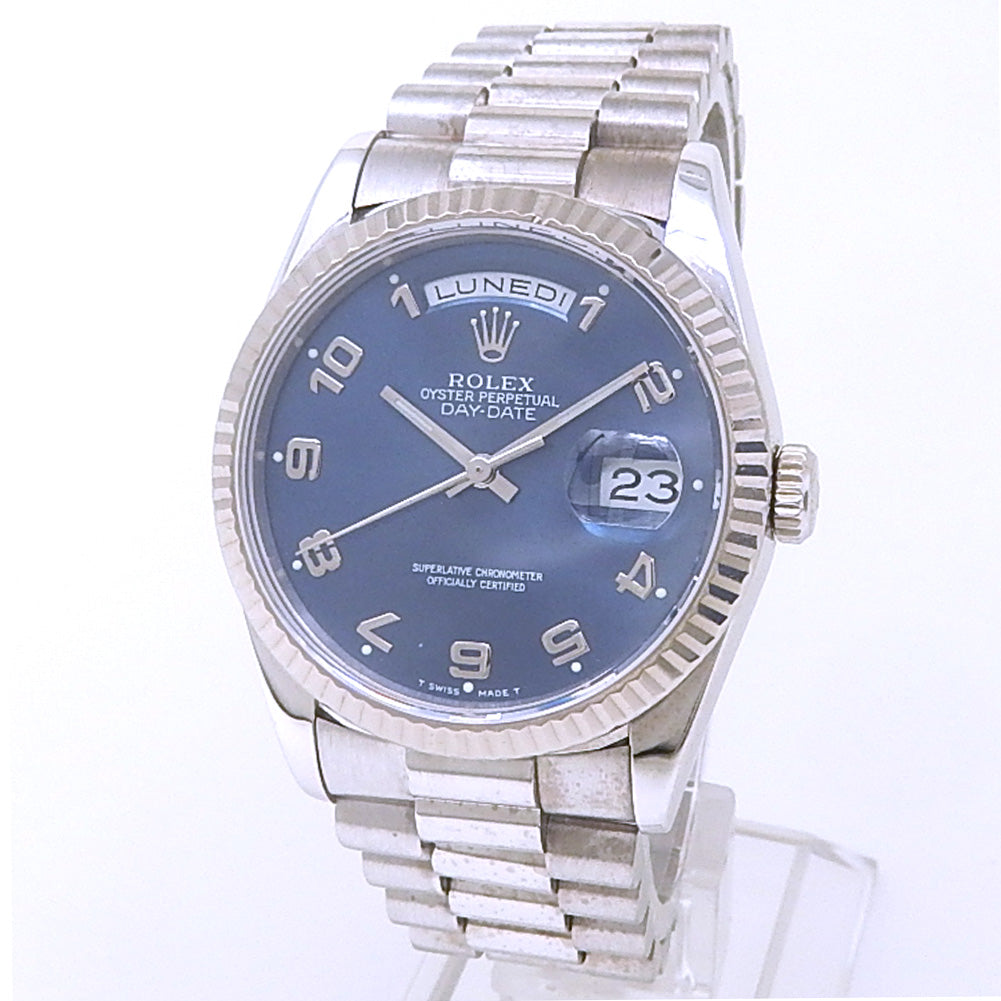 Rolex Day-Date 18239 18k White Gold Blue Dial