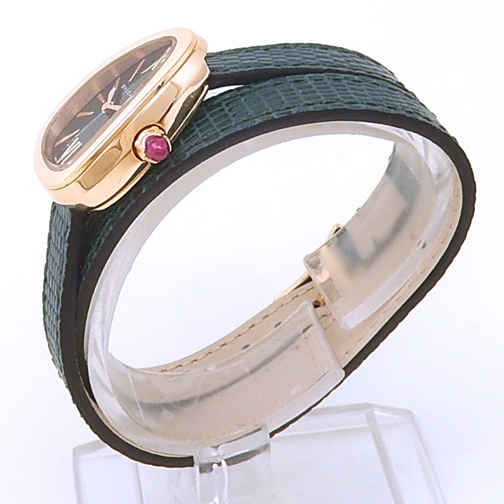 Bvlgari Serpenti 102726 18k Rose Gold Green Lacquered Dial - Angle View by Bvlgari