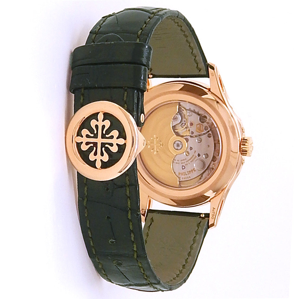 Patek Philippe Complications Annual Calendar 5205R-011 18k Rose Gold Green Dial 4 Patek Philippe Complications Annual Calendar 5205R-011 18k Rose Gold Green Dial - Case Back View by Patek Philippe
