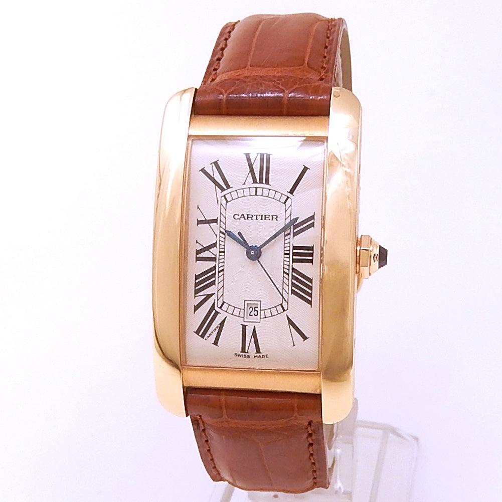 Cartier Tank Americaine Large W2609156 18k Rose Gold Silver Dial